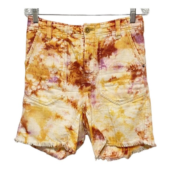 We The Free Size 2 She's a Legend Tie Dye Bermuda Denim Shorts - Picture 3 of 8